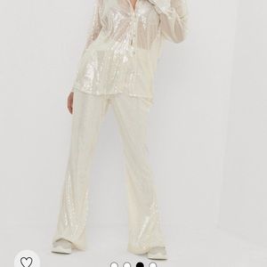 Sequin High Waisted Fit-and-Flare pants from Nasty Gal